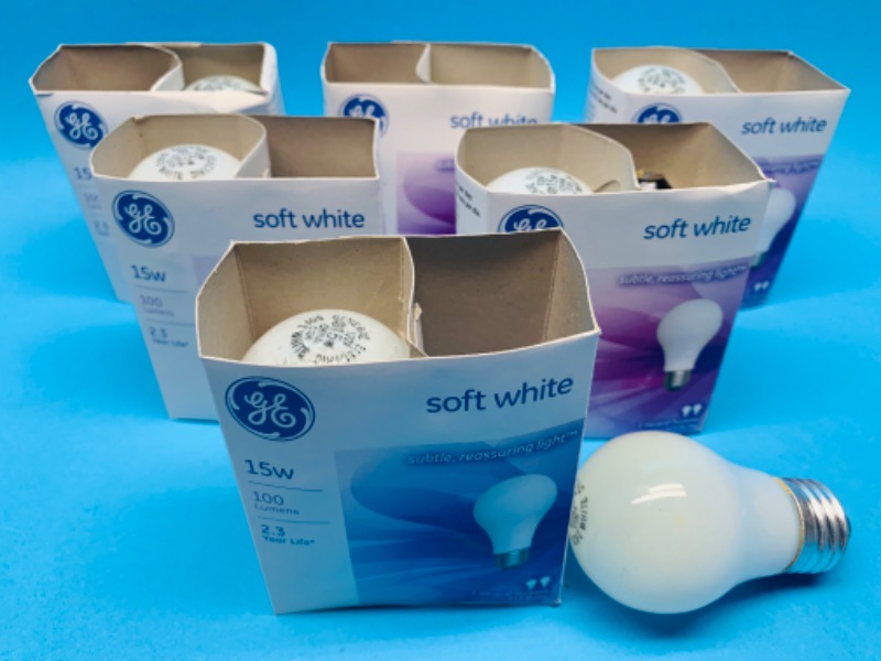 Photo 1 of 257818…6 GE 2 packs of 15 watt soft white lightbulbs 