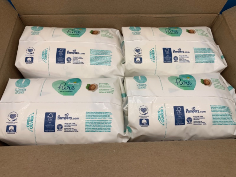 Photo 2 of 257835… 128 Pampers pure protection diapers size 1 - four packs of 32 