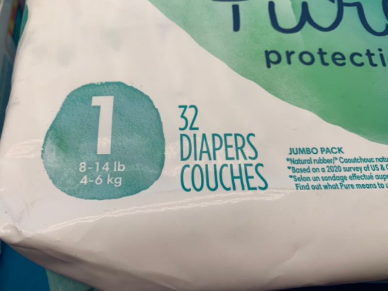 Photo 3 of 257835… 128 Pampers pure protection diapers size 1 - four packs of 32 