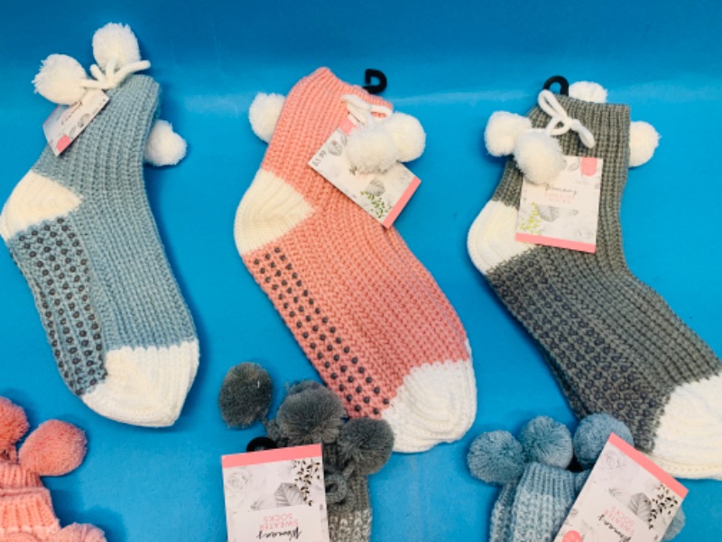 Photo 3 of 257843… 6 pairs of ladies sweater socks size 4-10
