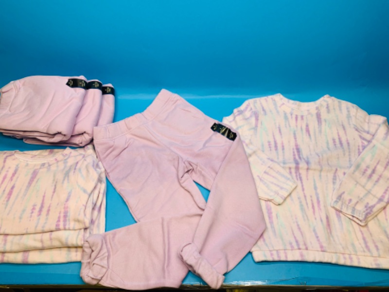 Photo 1 of 257850… 4 girls size L 10-12 joggers and sweatshirts sets 