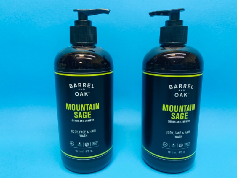 Photo 1 of 257939…2 bottles of Barrel and Oak mountain sage body, face, and hair wash 16 oz. Each