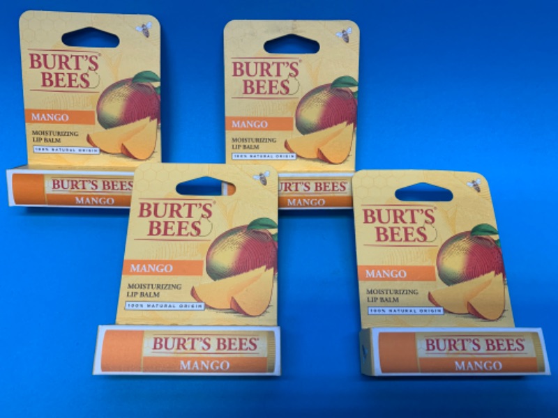 Photo 1 of 257942…4 tubes of Burt’s Bees mango lip balm