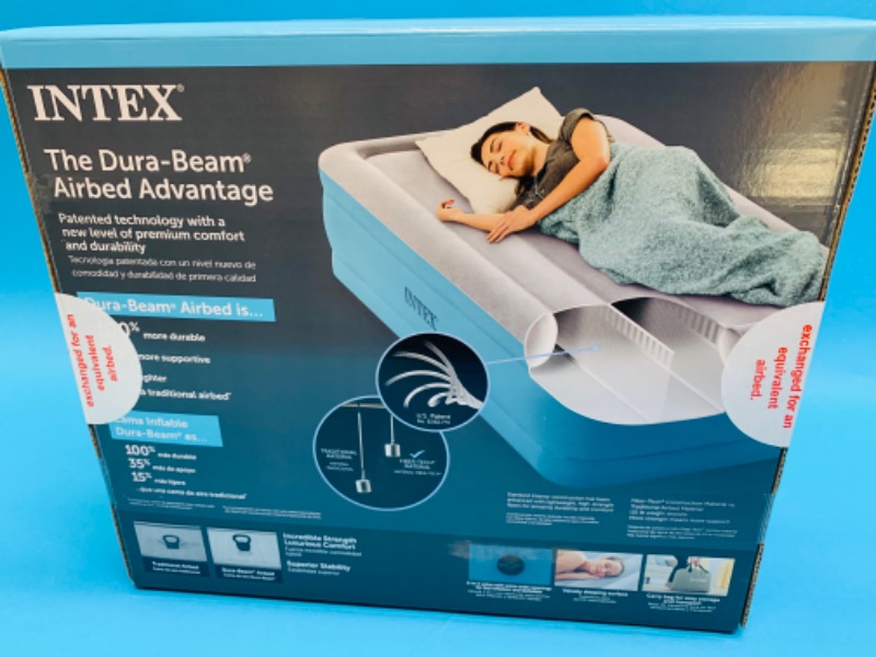Photo 4 of 258025… Intex 16” twin mid rise air bed with hand held pump 