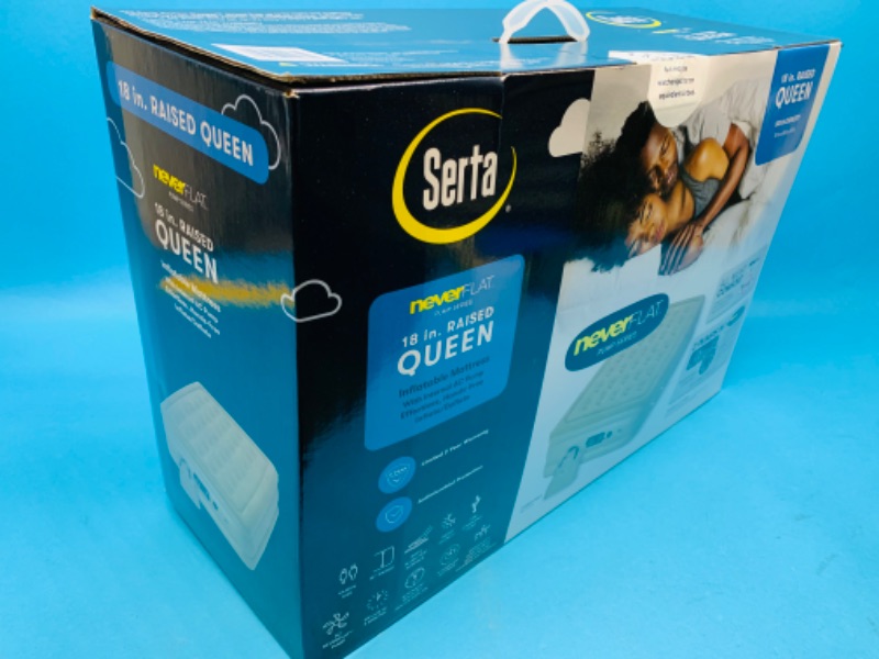 Photo 4 of 258034…  Serta 18” queen never flat raised air bed with internal pump - set it and forget it 