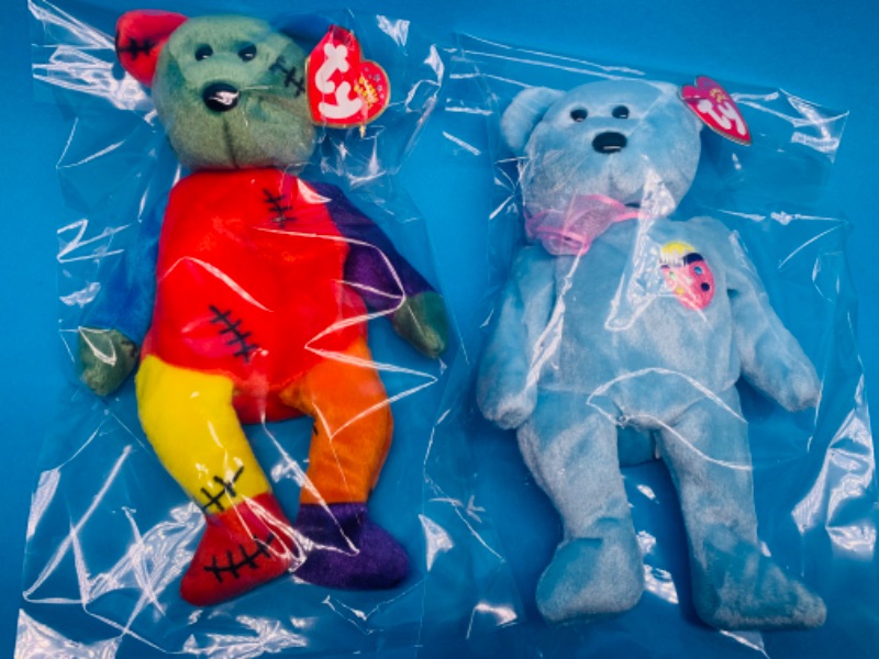 Photo 1 of 258147…2 TY  beanie baby bears in plastic bags 