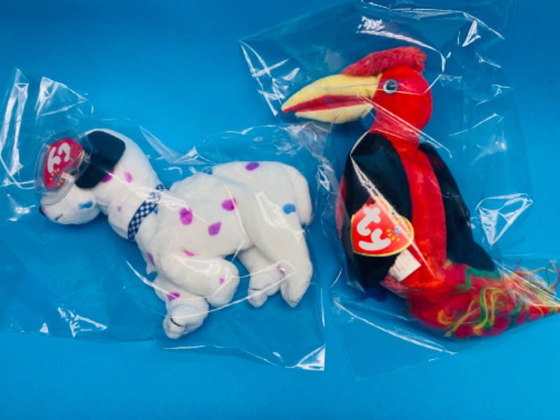 Photo 1 of 258150… 2  TY beanie babies  in plastic bags 