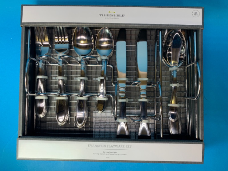 Photo 1 of 258168…45 piece Evanston flatware set with tray and serving utensils 