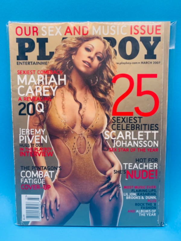 Photo 1 of 258201…adults only playboy magazine featuring Mariah Carey in plastic sleeve 