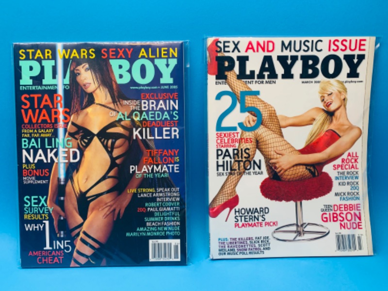 Photo 1 of 258206…adults only 2 playboy magazines in plastic sleeves 