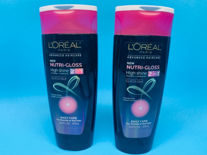 Photo 1 of 258228… 2 L’Oréal nutra gloss  2 in 1 shampoo plus conditioner 