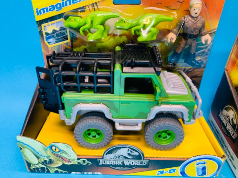 Photo 3 of 258237… 2 Jurassic world imaginext 3-8 Jeep toys 