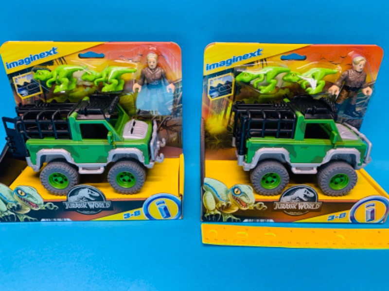 Photo 1 of 258237… 2 Jurassic world imaginext 3-8 Jeep toys 