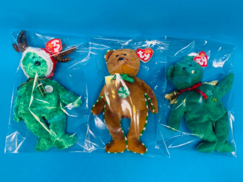 Photo 1 of 258259…3 Christmas TY beanie babies in plastic bags 