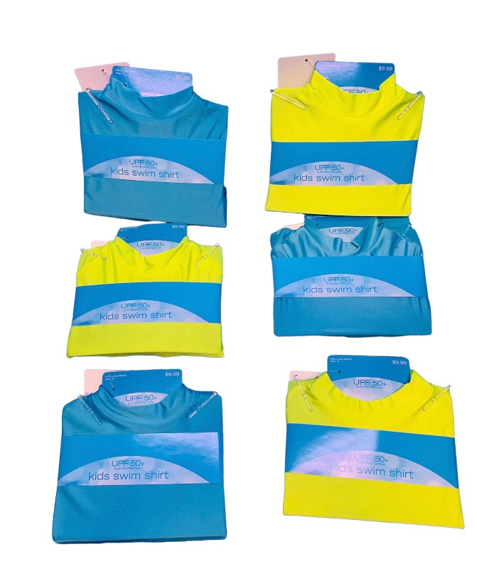 Photo 2 of 258376… 6 UPF 50+ sun protection kids swim shirts size small, medium, and large 