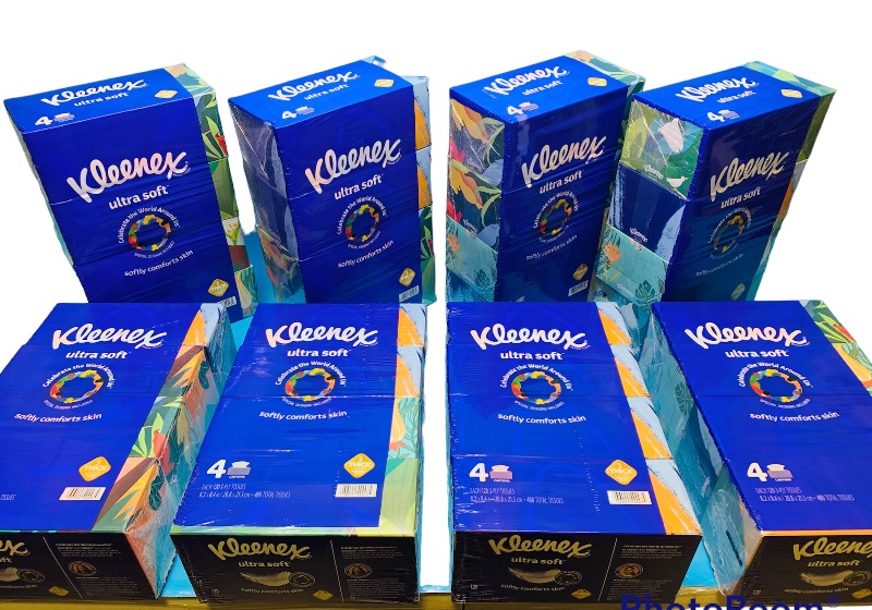Photo 1 of 258391…32 boxes of Kleenex ultra soft 3 ply tissues special designs 