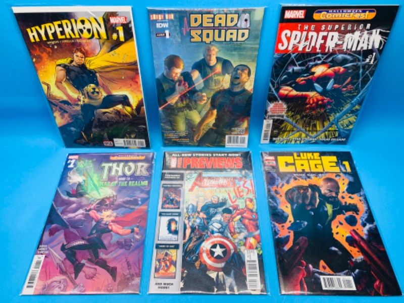 Photo 1 of 258814… 6 comics all number ones in plastic sleeves 
