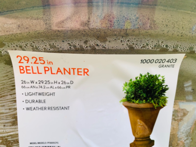 Photo 4 of 258856…huge 29.25”  resin bell planter 