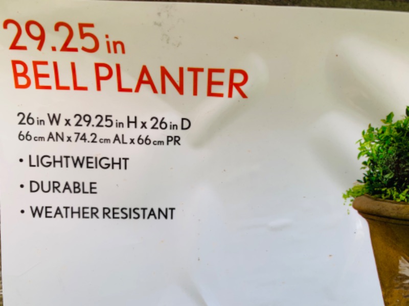 Photo 5 of 258856…huge 2 foot 6 inch resin bell planter  29.25” tall