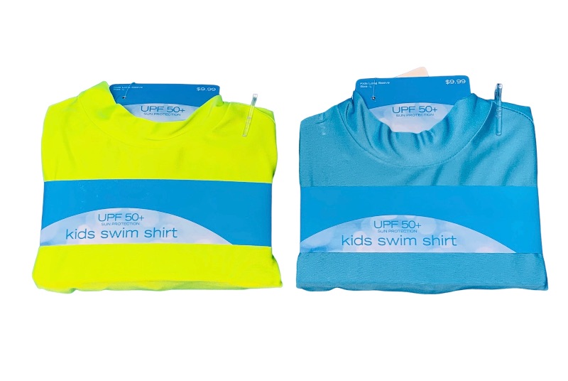 Photo 1 of 259004… 2 size large kids long sleeve swim shirts UPF 50+ sun protection 