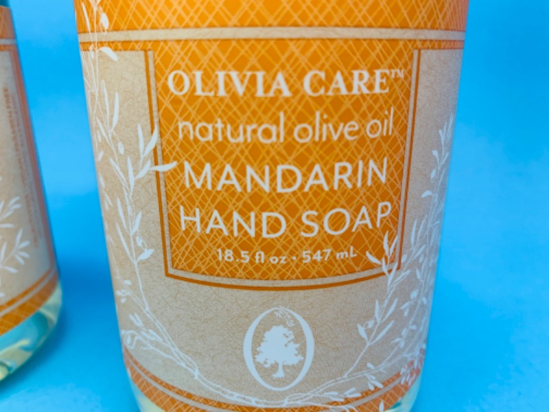 Photo 2 of 259088… 2 Olivia care vegan olive oil and mandarin hand soaps 18.5 oz each