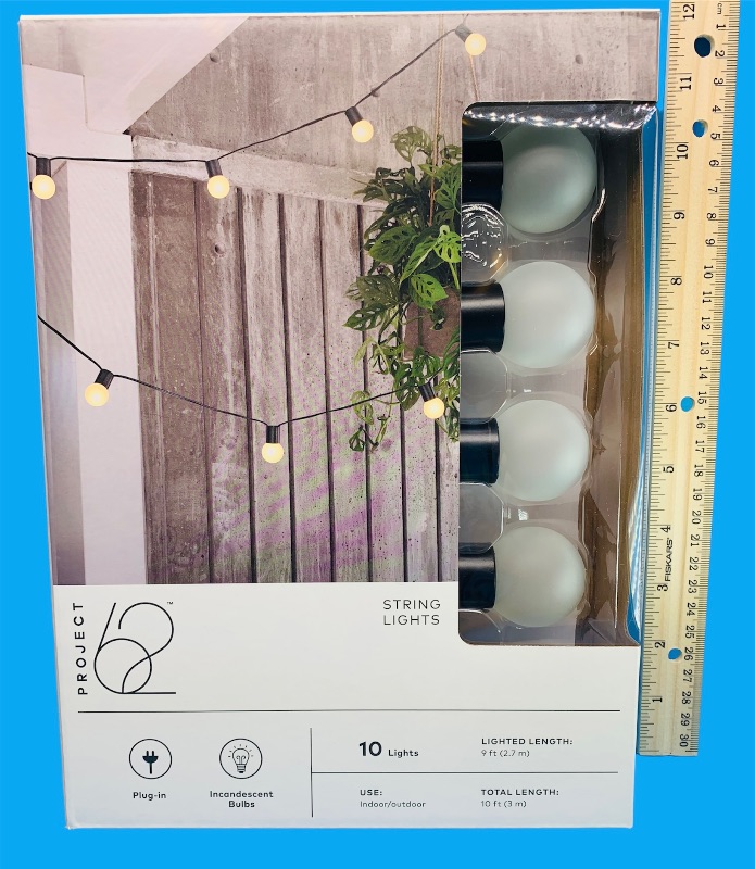 Photo 1 of 259407…box of string lights. 10 light bulbs 10 foot length connect 8 strands end to end 