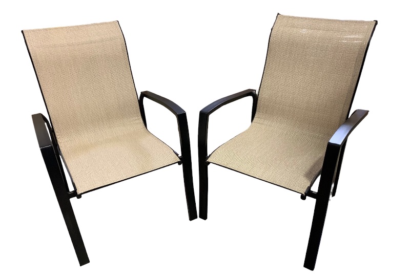 Photo 2 of 259703…2 style selections Pelham bay stack dining chairs with tan sling seats 