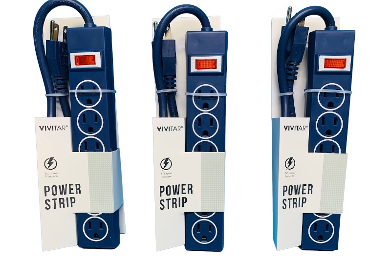 Photo 1 of 259768… 3 power strips with heavy duty cords and grounded plugs 