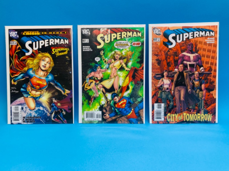 Photo 1 of 259926… 3 Superman comics in plastic sleeves 