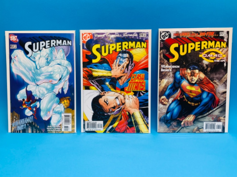 Photo 1 of 259929… 3 Superman comics in plastic sleeves 