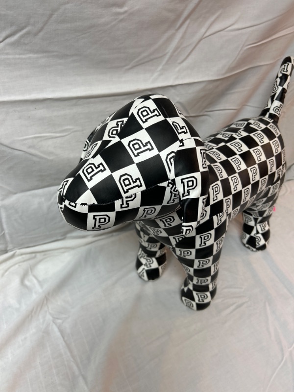 Photo 2 of Victoria's Secret Pink Giant Dog Black & White Checkered 24"x16" LIMITED Edition 2018 fashion show.