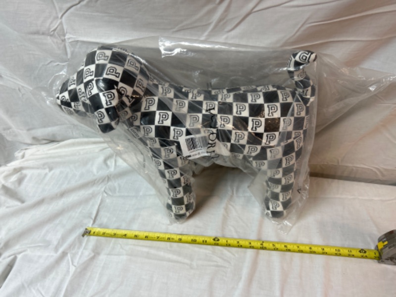 Photo 3 of Victoria's Secret Pink Giant Dog Black & White Checkered 24"x16" LIMITED Edition 2018 fashion show. Still sealed in plastic