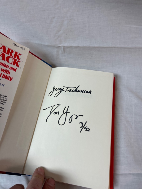 Photo 2 of Shark Attack Book Double Signed by Jerry Tarkanian & Don Yaeger UNLV Running Rebels 