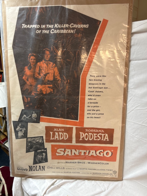 Photo 1 of Vintage movie poster Santiago dated 1956 Alan Ladd 