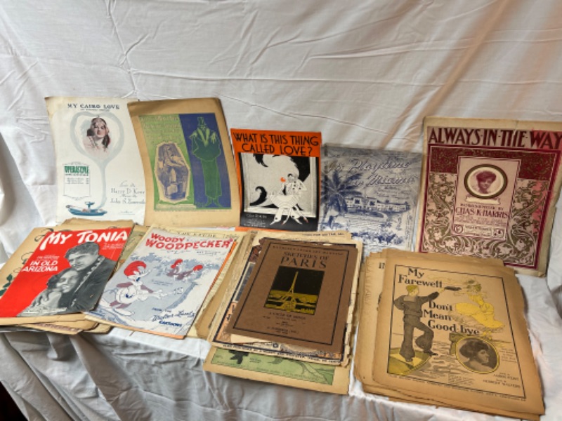 Photo 2 of large lot  of vintage sheet music appx 50 pieces of sheet music plus lots of other music pages