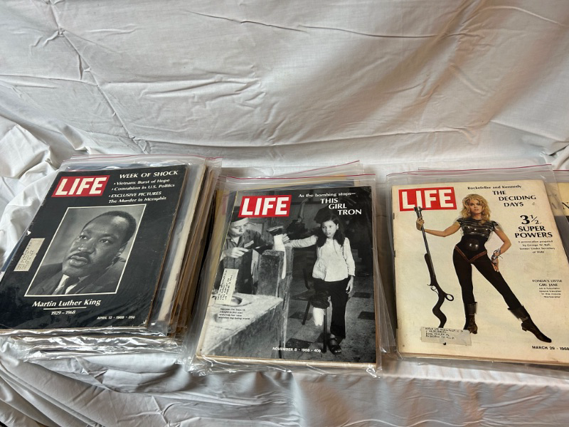 Photo 1 of 53 issues of Life magazines from 1968 complete year plus 1 special edition 
