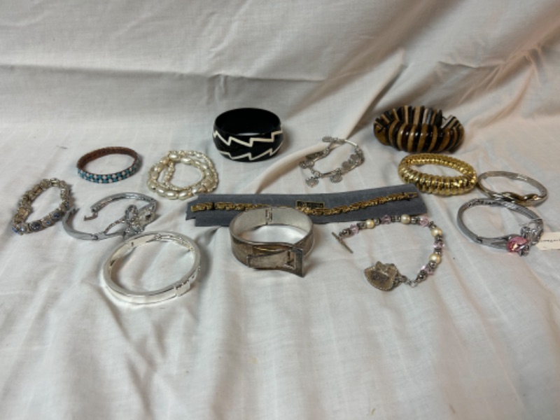 Photo 1 of lot of costume jewelry bracelets 