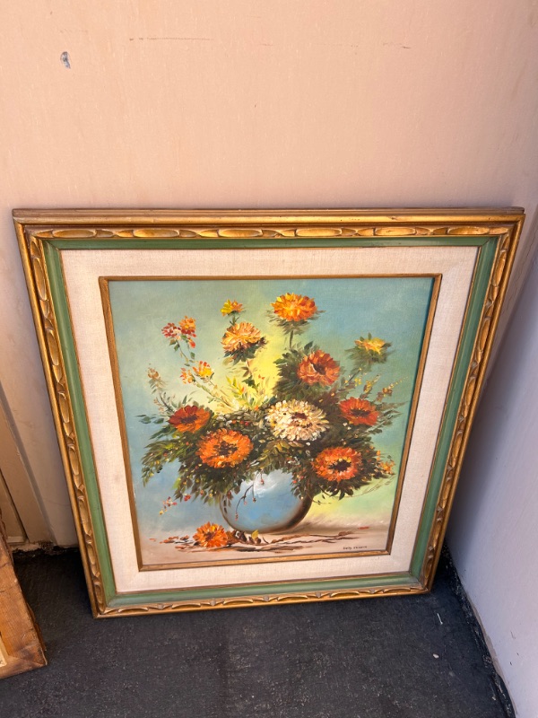 Photo 1 of Framed signed oil painting by Betty Hiebert measures 28 x 32 inches 