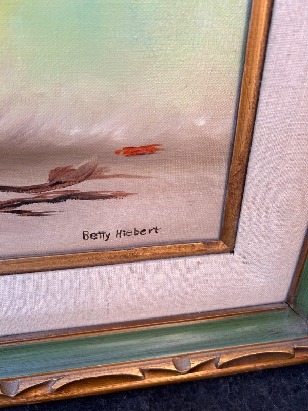 Photo 2 of Framed signed oil painting by Betty Hiebert measures 28 x 32 inches 