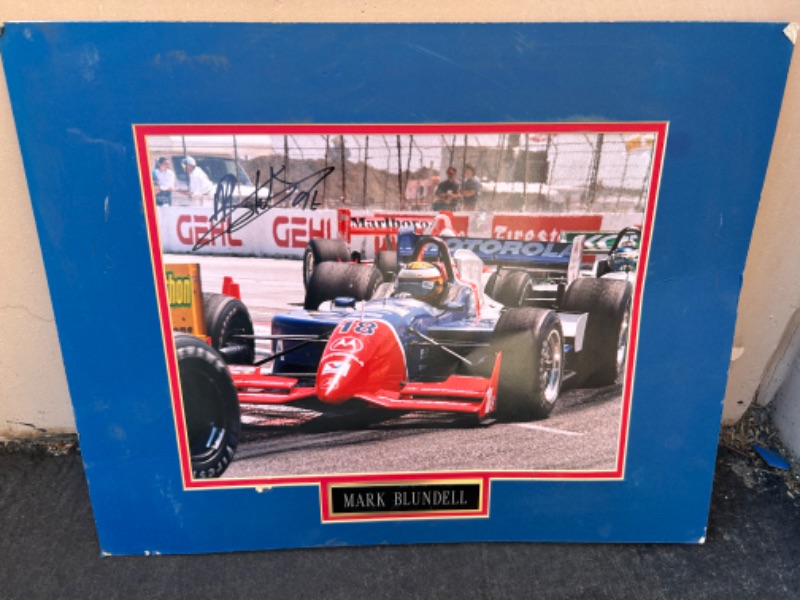 Photo 1 of Signed Mark Blundell Photo in Mat photo has a scratch mat is poor 20 x 16 inches 