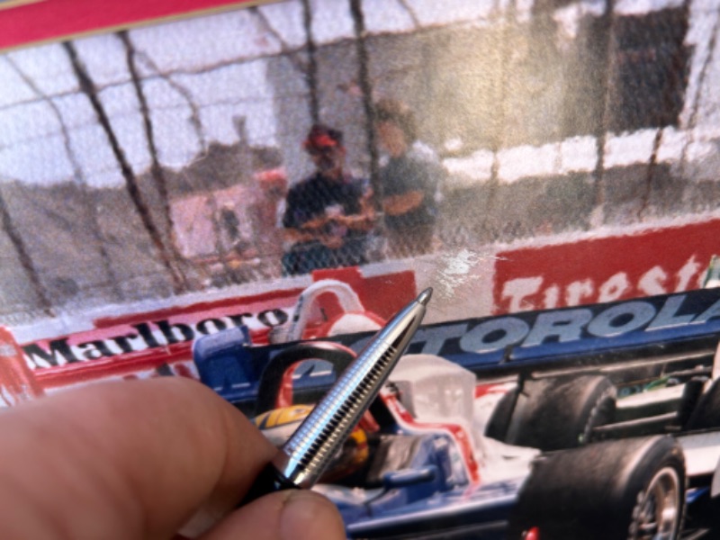 Photo 2 of Signed Mark Blundell Photo in Mat photo has a scratch mat is poor 20 x 16 inches 