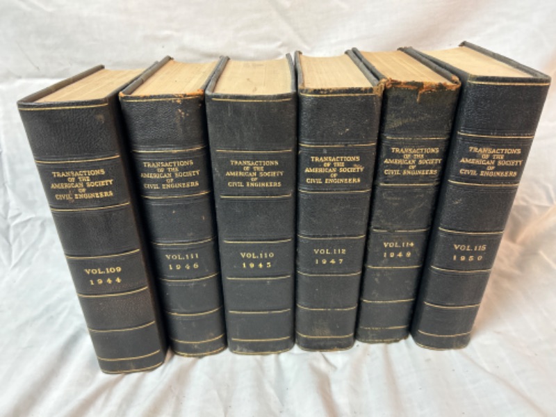 Photo 1 of Set of 6 Vintage Books Transactions of the American Society of Civil Engineers 1944 - 1950