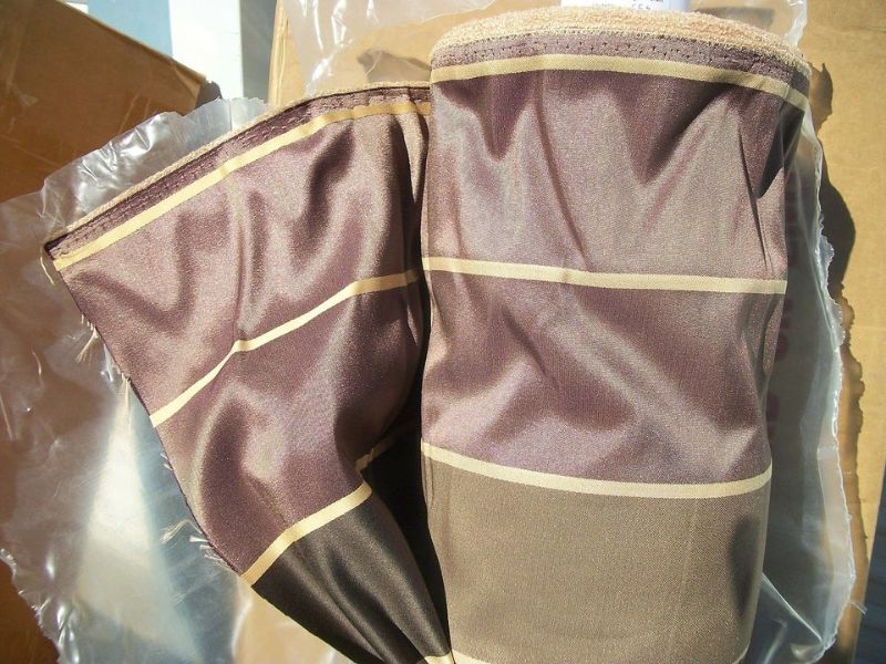Photo 1 of New sealed in plastic 65 yards Sander International Gold and brown striped fabric