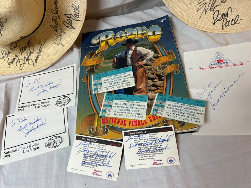 Photo 4 of Bullriders Autographed stetson hats poster tickets more