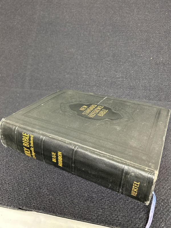 Photo 1 of Extra Large family Bible Blue ribbon edition 1936 measures 11.5 x 10.5 inches