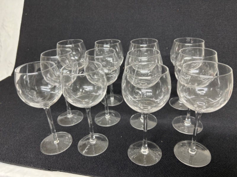 Photo 1 of set of 12 wine glasses 8.5" tall 