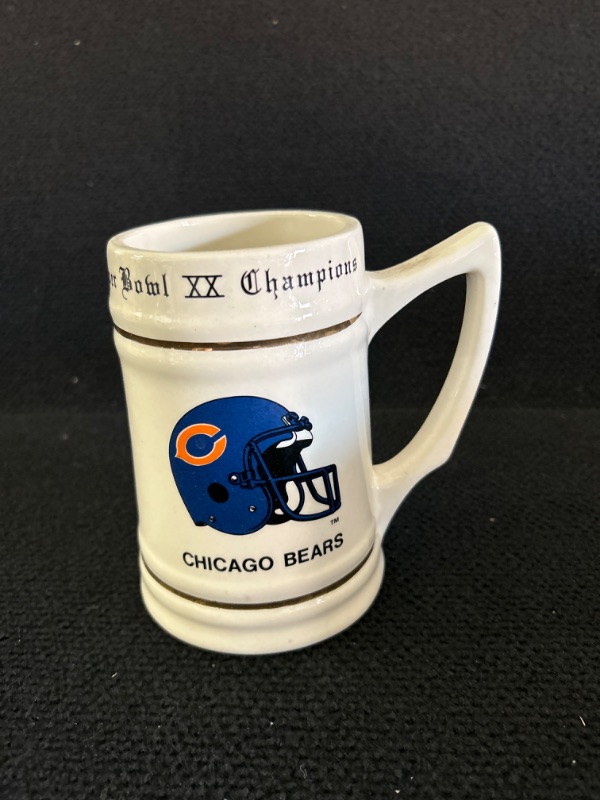 Photo 1 of Super Bowl XX The Bears mug/Stein appx 6 inches tall