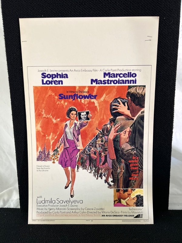 Photo 1 of Window card movie poster Sophia Loren measures 22 x 14