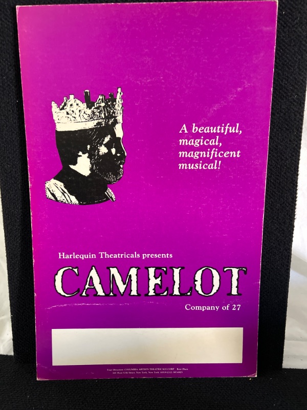 Photo 1 of Window card Play poster Camelot Harlequin theater measures 22 x 14