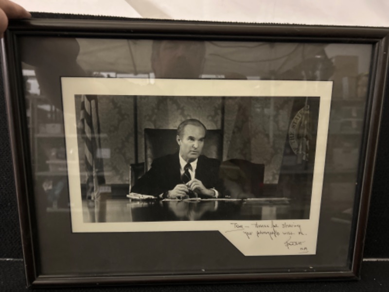 Photo 1 of signed framed matted photo of  Governor Booth measures 18 x 13 inches 